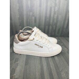 ROBERTO CAVALLI White Glitter Sneakers  7.5